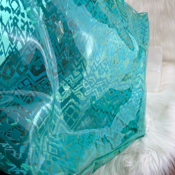 Pink Victoria’s Secret Teal Patterned Tote Bag - Picture 4 of 9